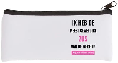 Akyol - ik heb de meest geweldige zus van wereld (klopt, deze mok heb ik van haar) Etui - Zus - de meest geweldigste zus - verjaardagscadeau - verjaardag - cadeau - cadeautje voor zus - zus artikelen - kado - geschenk - gift - 20 bij 9 cm