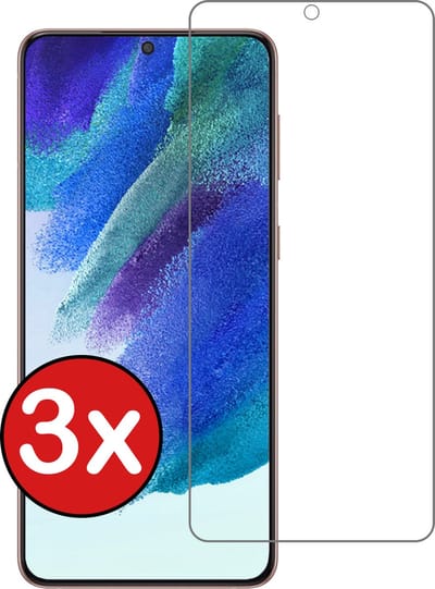 Screenprotector - 3 Stuks - Geschikt voor Samsung Galaxy S21 FE - Extra Sterk - Beschermglas - Gehard Glas - Tempered Glass - Screen Protector