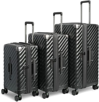 Reis Koffer Set - Bagage Koffers - Veilig Vervoer - Verstelbare Wielen - 79 cm Hoog - Zwart