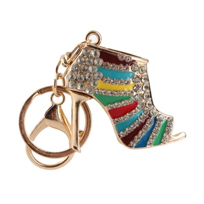 Porte-clés en cristal strass de forme unique, pendentif porte-clés porte-monnaie beige