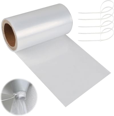 Gootslang 15 m, Transparant, Voor Afvoerbuizen, Diameter 125 mm, Stabiele PE Film, Bescherming Regenpijp, Tuinafvoer en Dakgoot Accessoires