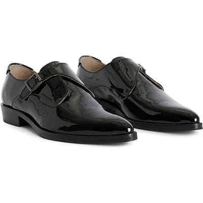 AllSaints Keith Patent Monk Black Size: 8 | Loafers Outlet | Heren | Zwart