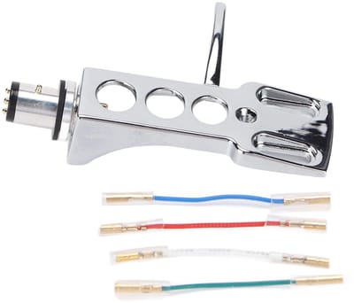 Dailygoods- Phono Headshell Universele Vervanging - Zinklegering - Geschikt voor Vinylplatenspelers - Hoogwaardig Geluid - Inclusief Geleidingsdraad - Cartridge