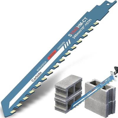 25,4 cm Metselwerk Reciprozaagblad voor Sloopwerk, Geschikt voor Beton, Bakstenen en Cement