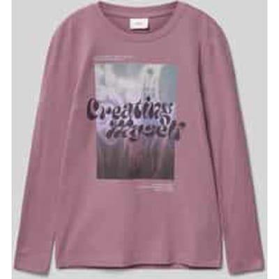 Regular fit shirt met lange mouwen van puur katoen met fotoprint