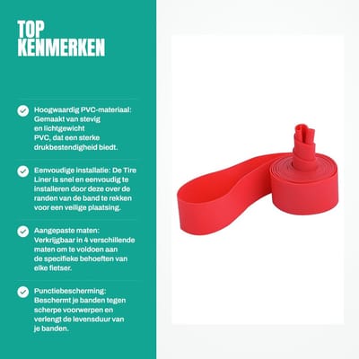 Dailygoods- Bandenbeschermer - Bescherming tegen lekrijden - Fietsvelg Tape - Verstelbare maten - PVC Materiaal - Eenvoudige installatie - Verlengde levensduur - Bandenbescherming