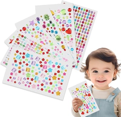 Kristallen stickers - veilige plaksteentjes | Juweelstickers, bling-strass, pel-en-plak strass, zelfklevende edelstenen, knutseledelstenen voor kinderen en meisjes