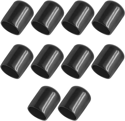 Rubberen Eindkapjes - Beschermdoppen - Vloeren Beschermen - Flexibel PVC - 16 mm Binnendiameter - Zwart