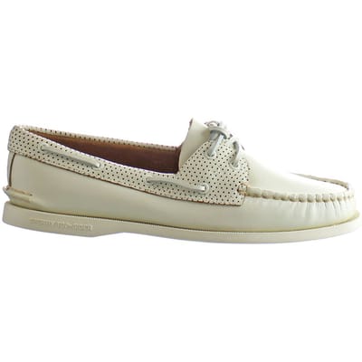 Sperry A/0 2-Eye Pin Perf herenschoenen wit