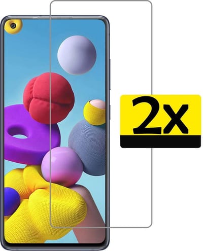 Screenprotector - Geschikt voor Samsung Galaxy A21s - 2 Stuks - Extra Sterk - Beschermglas - Gehard Glas - Tempered Glass - Screen Protector