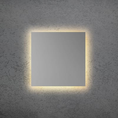 Escale LED wandlamp BLADE Q, mat zilver, 34 x 34 cm, metaal dimbaar