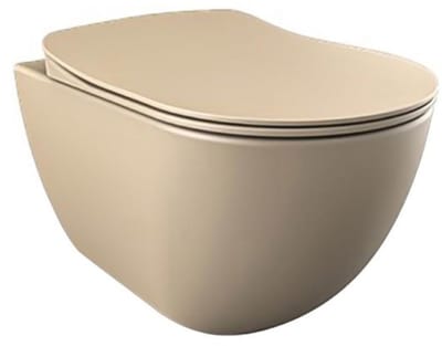 Creavit Rimoff hangtoilet / ophang WC met RVS sproeier (bidet) – mat cappuccino – enkel koud water