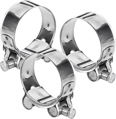 Dailygoods- Uitlaatklem 40-43 mm - Set van 3 Slangklemmen - Roestvrij Staal - Scharnierboutenklem - Corrosiebestendig - Voor Slangbevestiging - Slangklem