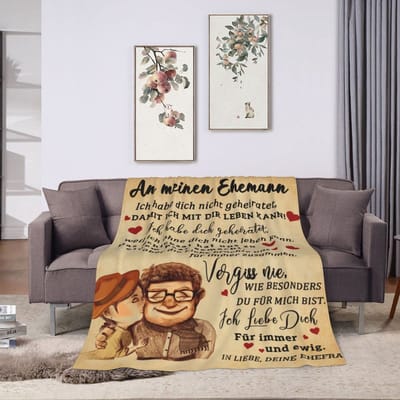 Dailygoods- Knuffeldeken met briefpatroon - Fleecedeken - Warmte en liefde - Huidvriendelijk - 200 x 150 cm - Aangenaam zacht - Deken