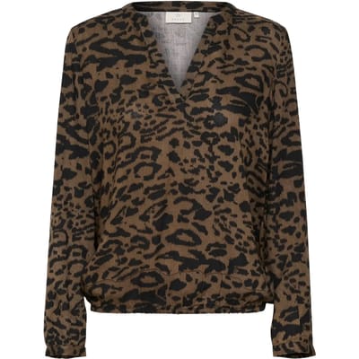 Blouse met lange mouwen Regular fit Major Brown/Black Leopard