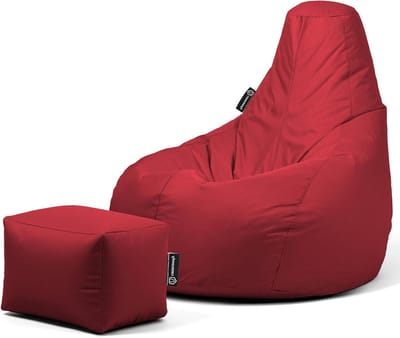 XXL Zitzak - Zitkussen met Voetenbank - Ontspannen Zitten - Waterafstotend Materiaal - XX-Large - Rood