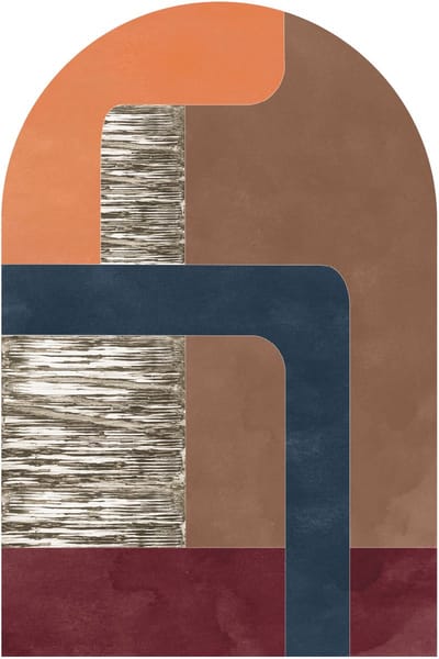 Vooraf gelijmd vliesbehang met gigantische muurschilderingen - ABSTRACTE TRAPBOOG - 135x90cm