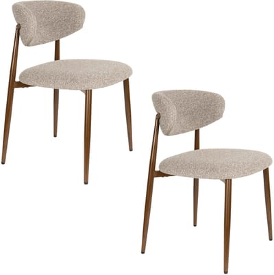 Housecraft Living Noor Eetkamerstoelen Bruin - Set van 2