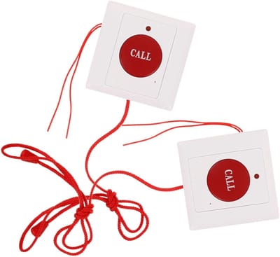 Noodknop Set - Alarmknop Senioren - Veiligheid Thuis - Antival Functie - 8.5 cm - Wit