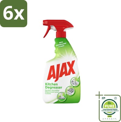 Ajax Keukenspray 750 ml - Voordeelverpakking - 6 stuks - Keuken ontvetter - Vet verwijderen