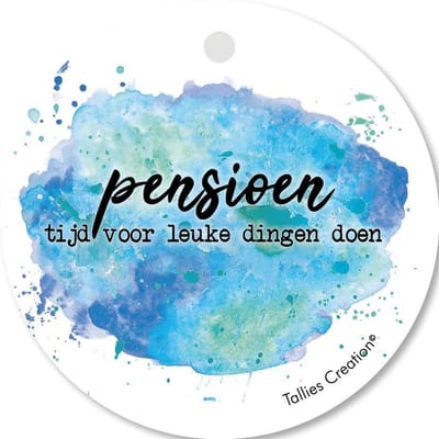 Tallies Cards - kadokaartjes  - bloemenkaartjes - Pensioen - Aquarel - set van 5 kaarten - VUT/pensioen - pensionering - 100% Duurzaam