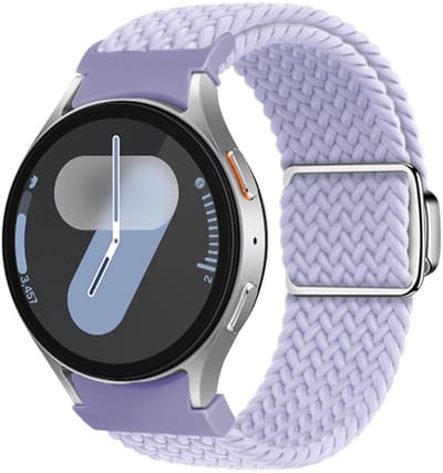 Nylon bandje - geschikt voor Samsung Galaxy Watch 7 (40 & 44mm) / Watch 6 (Classic) / Watch 5 (Pro) / Watch 4 (Classic) / Watch FE - met easy pin - lavendel