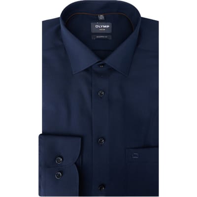 OLYMP Luxor Overhemd, Modern Fit, New Kent, Marineblauw