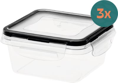 Köpke Vershoudbakjes BPA-vrij - Vierkant 350ml - 3 stuks - Meal prep bakjes - Diepvriesbakjes