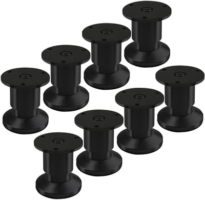SOTECH 8 stuks meubelpoten TERRA hoogte 50 mm zwart geanodiseerd hoogte verstelbaar tot max. 15 mm, belastbaar tot 250 kg / per poot