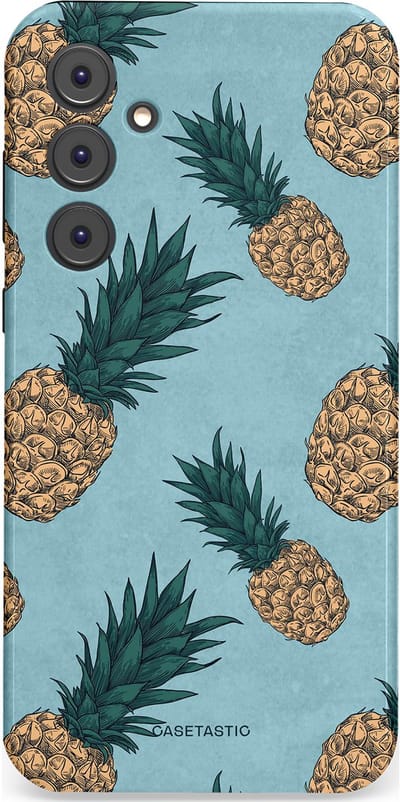Casetastic Hoesje Geschikt voor Samsung A35 - Stijlvolle Beschermende Duo-layer Case - Tropische Ananas