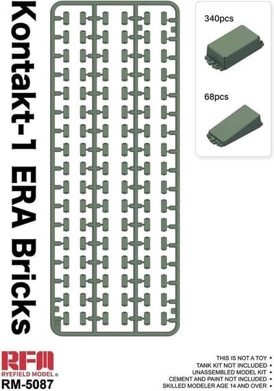 Rye Field Model Modelbouwpakket Militaire voertuigen - 5087 Russian ERA Armour Kontakt-1 ERA Bricks - Detail Set Plastic - 1:35 - Modelbouw