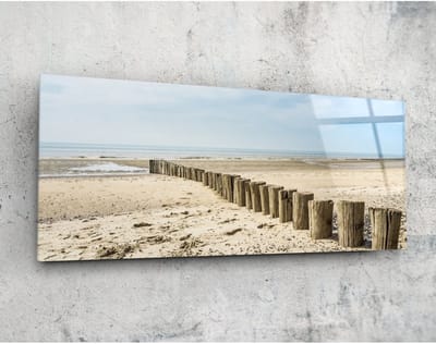 Panorama Glasschilderij - Strand - Foto Print op Glas - 92 x 36 cm