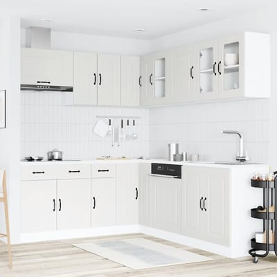 vidaXL - 11-delige - Keukenkastenset - Kalmar - bewerkt - hout - wit