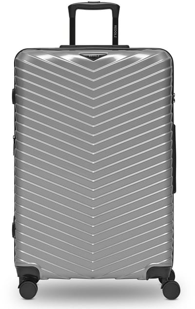 Redolz Essentials 18 4 wielen Trolley 76 cm met uitbreidingsplooi - Harde bagage - TSA slot - Metallic-Silver Shiny