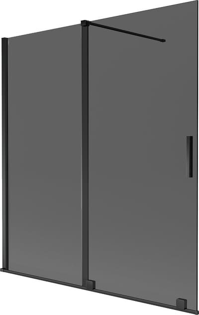 Mexen Velar badwand 2-delig schuifbaar 150 x 150 , grafiet, zwart - 896-150-000-41-70
