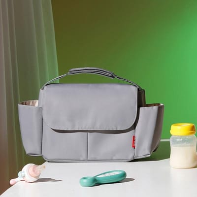 Sac suspendu pour poussette de bébé, artefact de marche pour bébé, sac de rangement multifonctionnel pour nouveau-né gris
