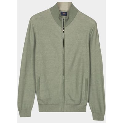 Baileys Vest Full Zip Two-Tone Fine Textured Jacquard Allover Plated Misty Green / male