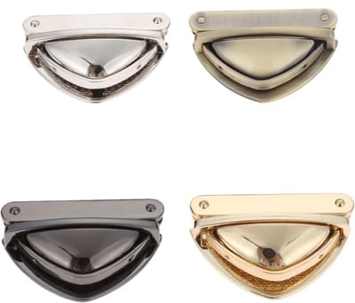 Set van 4 metalen sluitingen voor portemonnees, duimdruksloten voor leren tassen, DIY handwerk en handtassen maken in 4 kleuren