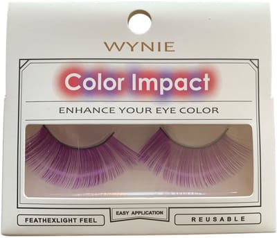 Wynie - Nep Wimpers - Valse Wimpers - Fake Lashes - Paars - 2,3 cm. lang - Zonder lijm - 1 Paar - UA153420