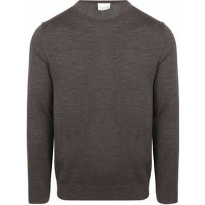 Profuomo Pullover Merinowol Donkerbruin - Maat XL - Heren - Pullovers