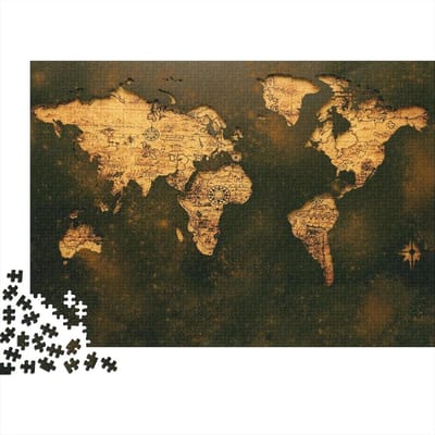 Legpuzzel - Puzzelspel - Ontspanning thuis - Zoning ontwerp - 75x50cm 1000 stukjes - Wereldkaart