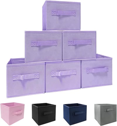 Opbergbakken - Opbergdozen - Kamer Organiseren - Opvouwbaar Design - 6 Stuks - Paars