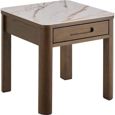 Giga Living Bijzettafel Wilven - Beige Keramiek - 45x45x45cm