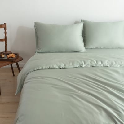Bamboe dekbedovertrek Sage Green lichtgroen 200x200 cm – zacht, ademend & duurzaam | Boomba Bamboo®