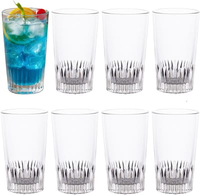 Excellent Houseware Excellent Houseware Drinkglazen - 12x stuks - glas - 410ml - longdrink - met streep - cocktailglazen - waterglazen - sapglazen