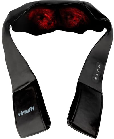 VirtuFit Draadloos Nekmassage Kussen Pro - Shiatsu Massage Apparaat met Warmtefunctie - Nekmassage Apparaat Draadloos - Nek en Schouder Massagekussen