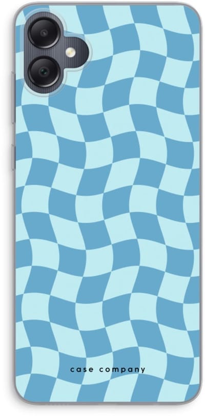 Case Company® - Hoesje geschikt voor Samsung Galaxy A05 hoesje - Grid Blauw - Soft Cover Telefoonhoesje - Bescherming aan alle Kanten en Schermrand