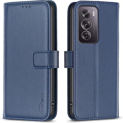 BINFEN Hoesje - Geschikt voor OPPO Reno12 Pro Hoesje - BINFEN Color Book Case - Blauw