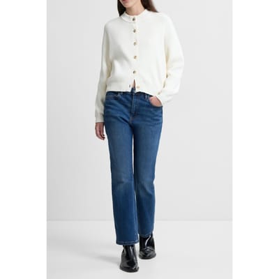 French Connection Milano Mozart Ls Cardi Porcelain Cream Maat: S | Sweaters Outlet | Dames | Wit