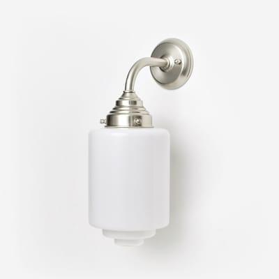 Wandlamp Getrapte Cilinder Medium Curve Matnikkel - Art Deco Trade
